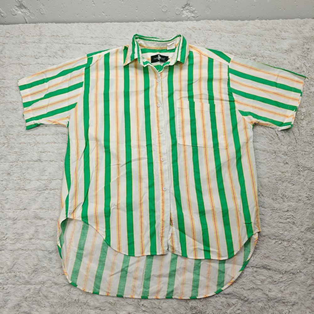 VTG Striped Button Front Shirt‎  Womens M Hunt Club JCPennys Country Club Preppy